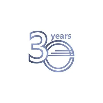 30 Years Anniversary Vector Template Design Illustration Stock Illustration