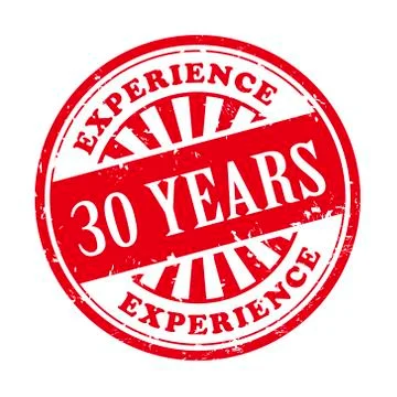 30 years experience grunge rubber stamp Illustrazione stock