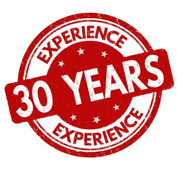 30 years experience sign or stamp Stock Illustration