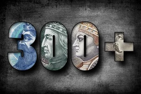 300 Plus Polish Social Program for Children Inscription 스톡 사진