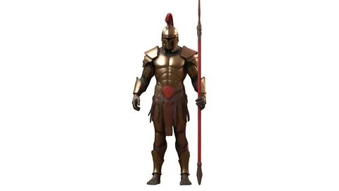 300 spartans statue on white background Stock Illustration