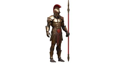 300 spartans statue on white background Stock Illustration