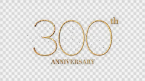 300 th Anniversary Text, Alpha Channel Stock Footage 264963246