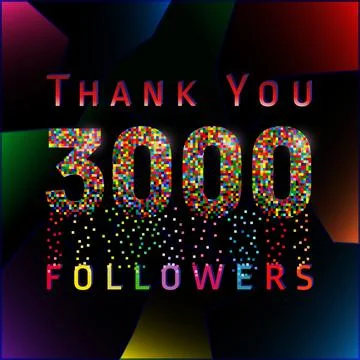 3000 followers pixels Stock Illustration