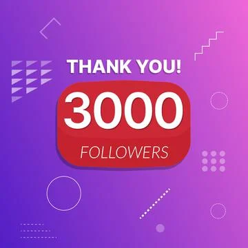 3000 followers vector post celebration. Stock Illustration