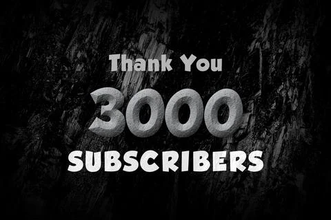 3000 subscribers celebration greeting banner with Stone Design Stock Illustration