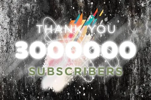 3000000 subscribers celebration greeting banner with  Gleam Design Stock Illustration