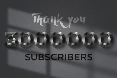 3000000 subscribers celebration greeting banner with Elegant Design Illustrazione stock