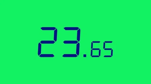 30.00s Countdown Timer – Large Seconds, Small Ms, Navy on Green Screen 库存影片 310529433