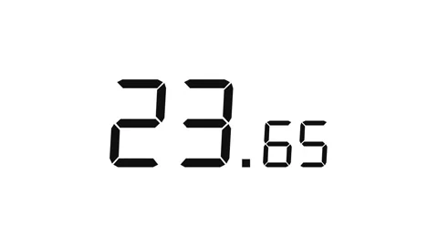 30.00s Countdown Timer – Large Seconds, Small Milliseconds, Black on White Vídeo Stock 311134158