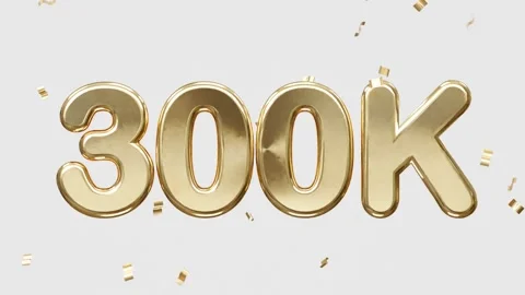 300k celebration text animation motion graphics video Stock Footage 278613671