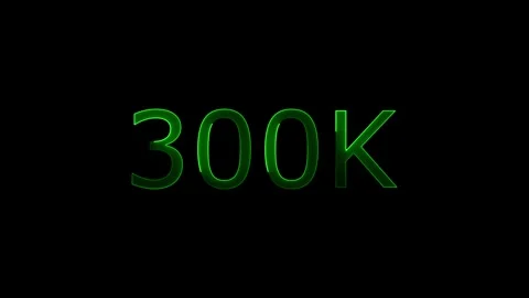 300k Neon Text Animation on Black Background. thank you social network subs.. Stock Footage 310075526