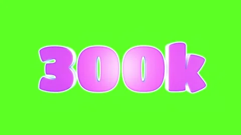 300k subscribers 3D neon animation on green screen. Stock Footage 248074559