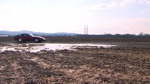 300zx drift around corner Stock Footage 10584082