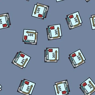 301 redirect seo vector seamless pattern Stock Illustration