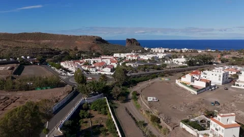 Aerial Flyover from Agaete Town to Puerto de las Nieves, Gran Canaria Aerial Flyover from Agaete Town to Puerto de las Nieves, Gran Canaria