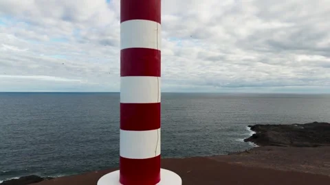 Drone Pan Up of Faro de Punta Sardina Lighthouse, Gran Canaria Drone Pan Up of Faro de Punta Sardina Lighthouse, Gran Canaria