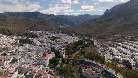 Aerial Flyover of Agaete Town and Valley, Gran Canaria Aerial Flyover of Agaete Town and Valley, Gran Canaria