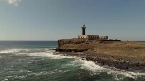 Low Ocean Approach Faro Punta de Jandia, Fuerteventura, Spain, Canary Islands