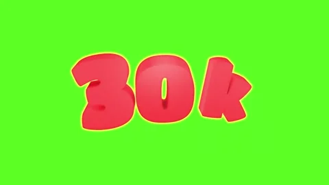 30K subscribers 3D animation on green screen. Blogs and social networks. Stock Footage 271634325