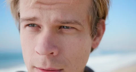 30's man portrait at seacoast Stock-Footage 127453223
