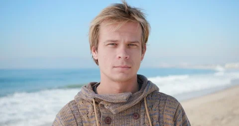 30's man portrait at seacoast Stock Footage 127453472