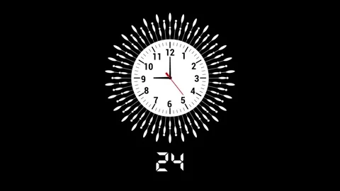 30s reverse video animation clock Stockbeeldmateriaal 330419669