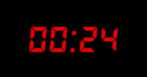 30s timer with red text, 30 seconds countdown timer Video stock 306164345