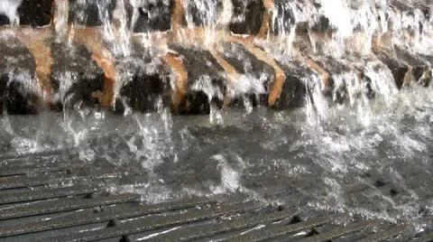 30s waterfall bricks grate silent Stock Footage 8848541