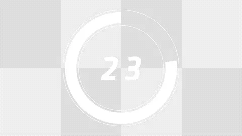 30second alpha channel  white Countdown timer with transparent background Video stock 248919550