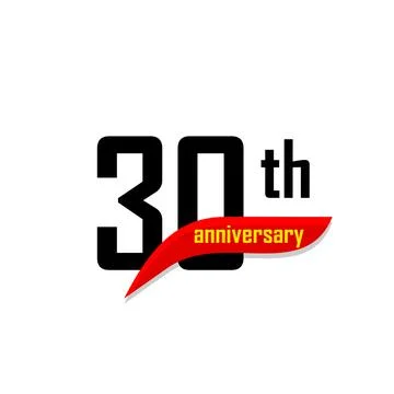 30th Anniversary abstract vector logo. Thirty Happy birthday day icon. Black Stock Illustration
