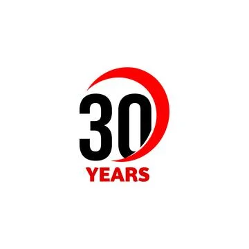 30th Anniversary abstract vector logo. Thirty Happy birthday day icon. Black Stock Illustration