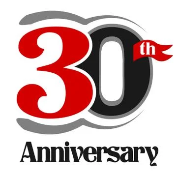30th Anniversary Celebration Vector Logo Design Stock Illustration