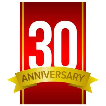 30th anniversary label 스톡 일러스트