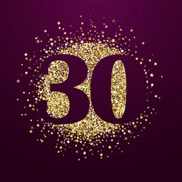 30th glittering golden circle Illustrazione stock