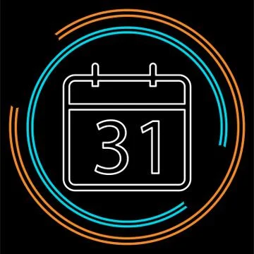 31 day Calendar icon. vector Illustrazione stock