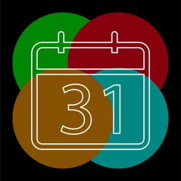 31 day Calendar icon. vector Stock Illustration