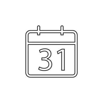 31 day Calendar icon. vector Stock Illustration