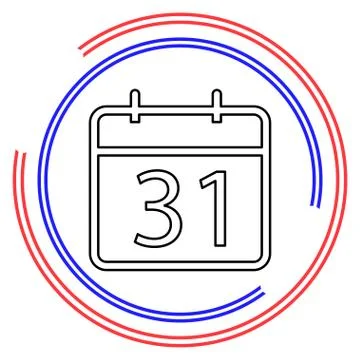 31 day Calendar icon. vector Ilustración de archivo