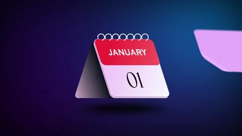 31 december to 1 january table calendar flipping animation footage. thirty .. Stock Footage 244069603