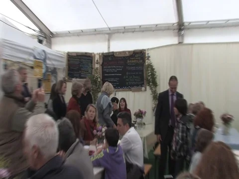 31-May-2011 Camilla visits the Hay-on-Wye festival Video stock 100764666