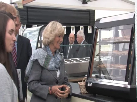 31-May-2011 Camilla visits the Hay-on-Wye festival 스톡 동영상 100764708