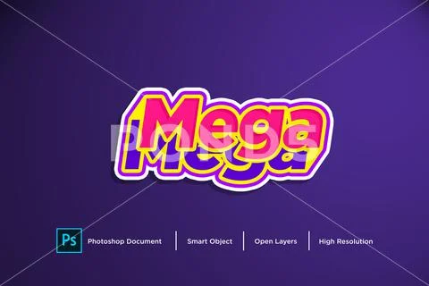 31 mega text effect Design Photoshop Layer Style PSD-sjabloon