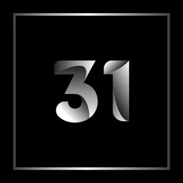 31 Number on black background Stock Illustration
