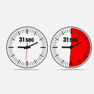 31 seconds clock icon Stock Illustration