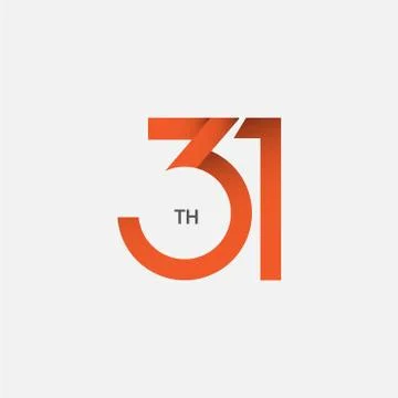 31 th Anniversary Vector Template Design Illustration Stock Illustration