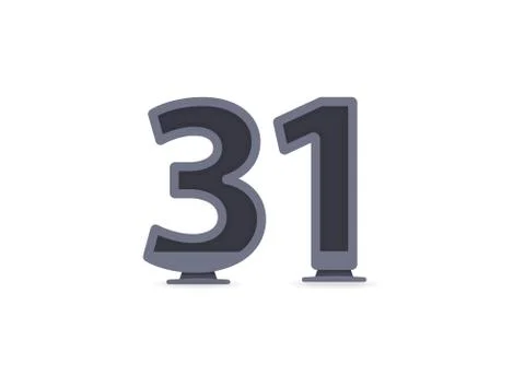 31 vector number design. For logo, brand label, design elements, corporate id 스톡 일러스트