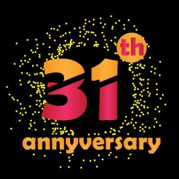 31 Year Anniversary Vector Template Design Illustration - Vector Stock Illustration