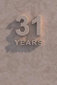 31 years 3d text Stock Illustration