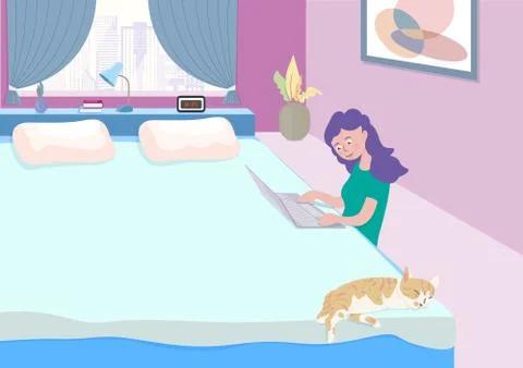 310320 Work at home 스톡 일러스트